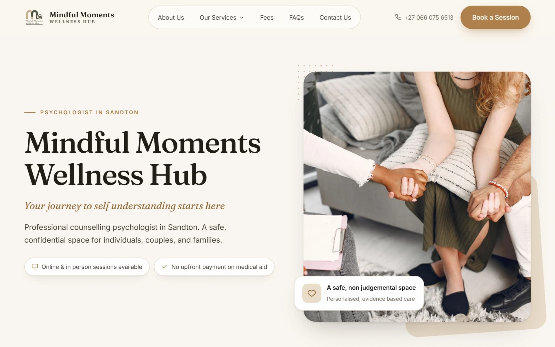Mindful Moments Wellness Hub website